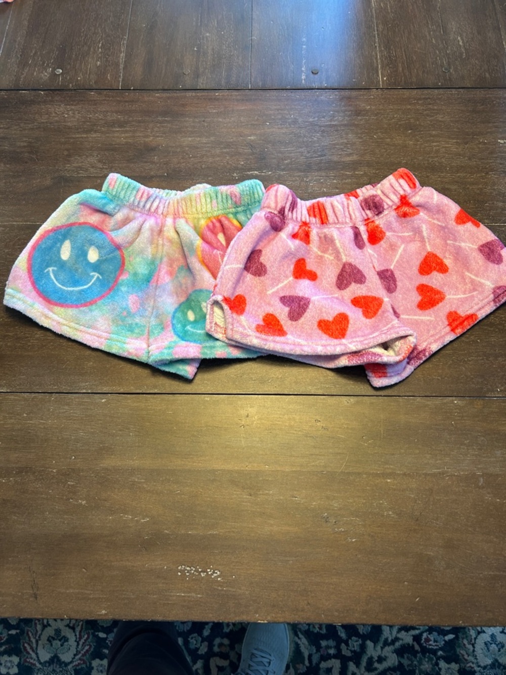 Bundle of 2 Iscream Plush Shorts (Pink Hearts, Smiley Faces)